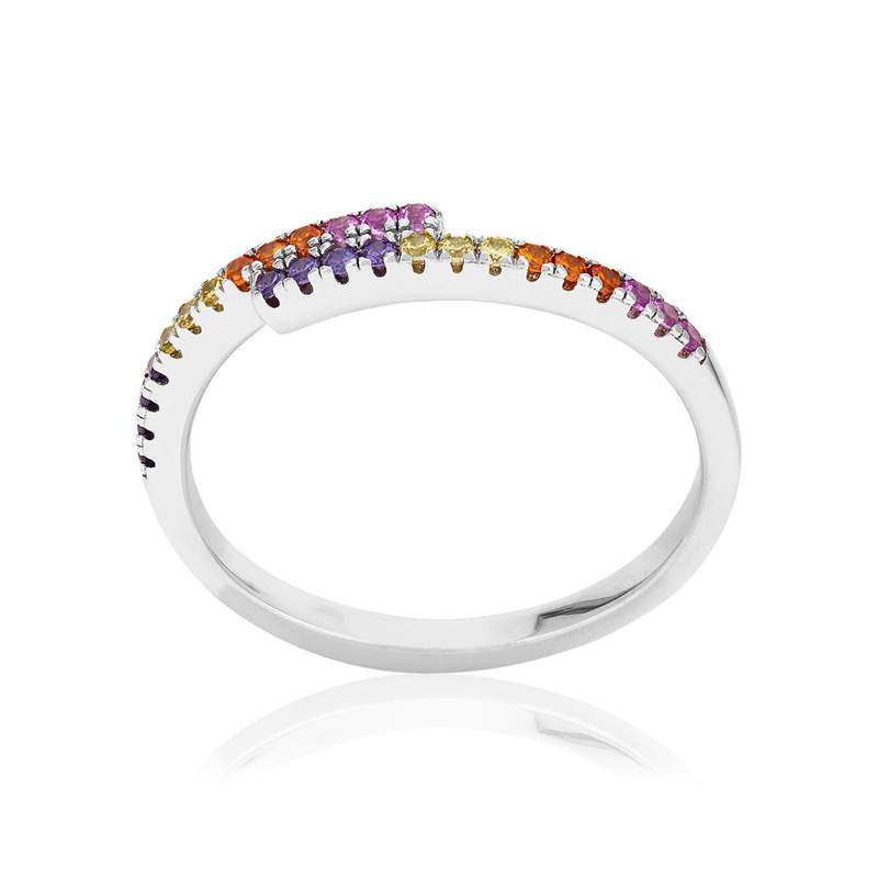 Bague argent  925 et zirconias - vue 1