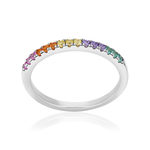 Bague argent 925 et zirconias - vue 1