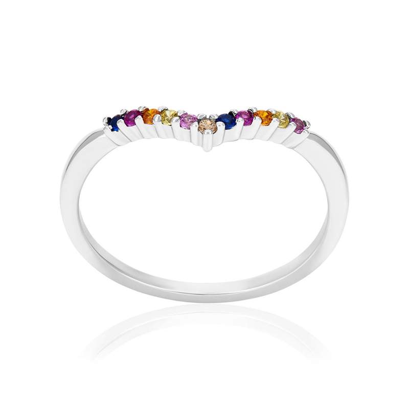 Bague argent 925 et zirconias - vue 1