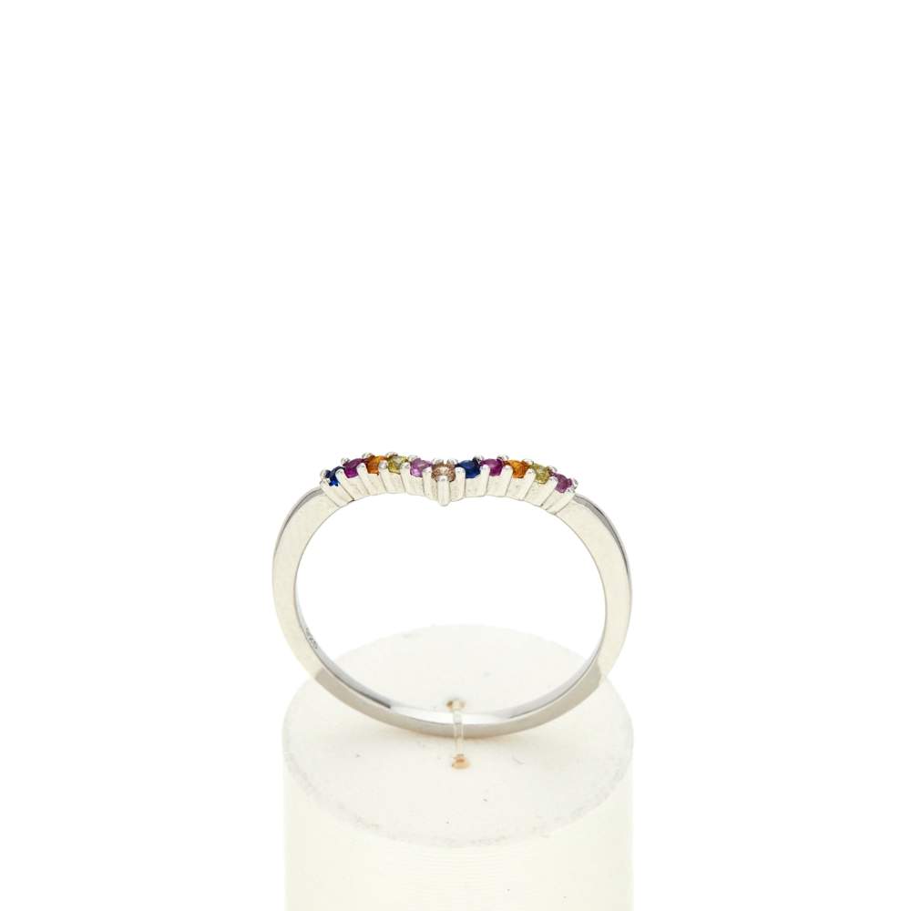 Bague argent 925 et zirconias - vue 1