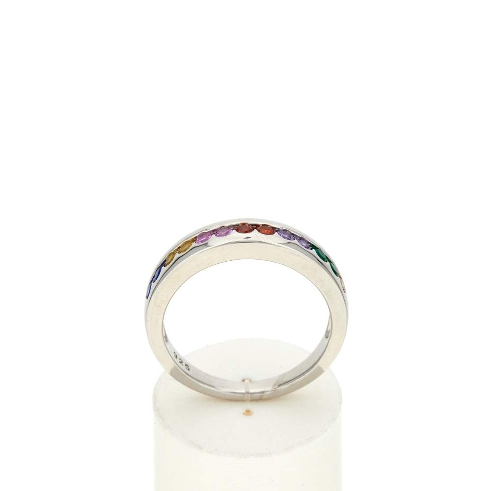 Bague argent 925 et zirconias - vue 1