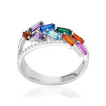 Bague argent 925 et zirconias - vue 1