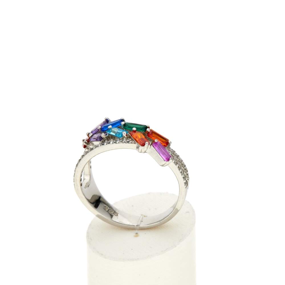 Bague argent 925 et zirconias - vue 2