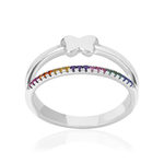 Bague argent 925 et zirconias - vue 1
