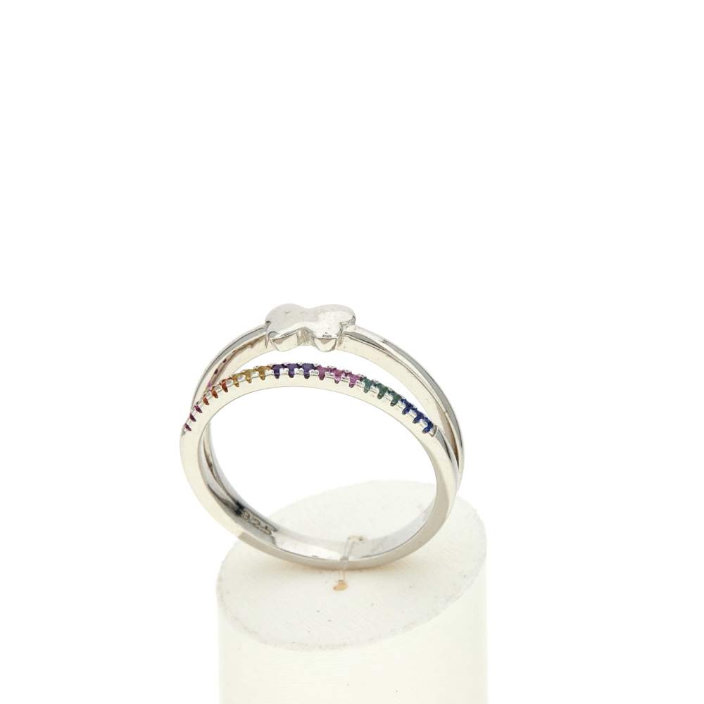 Bague argent 925 et zirconias - vue 2