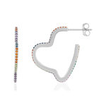 Boucles d'oreilles argent 925 et zirconias - vue 1