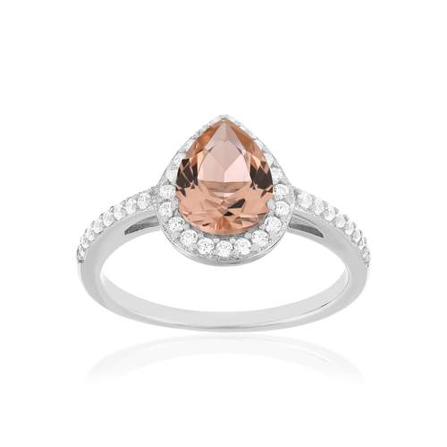 925 zilveren ring met synthetische stenen en zirkonia's
