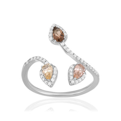 Bague argent 925 pierres synthétiques et zirconias