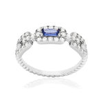 Bague argent 925 et zirconias - vue 1