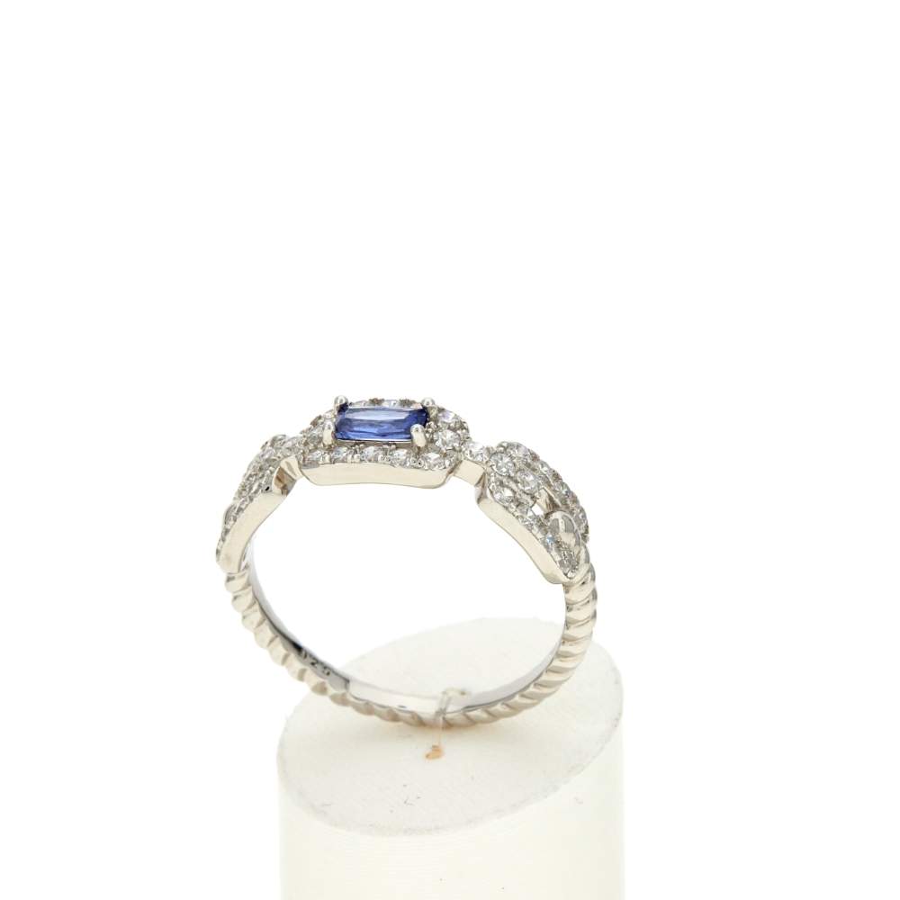 Bague argent 925 et zirconias - vue 2