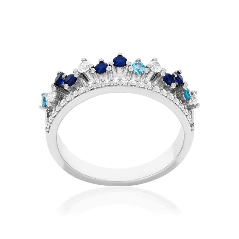 Bague argent 925 zirconias - vue 1