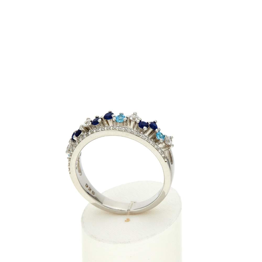 Bague argent 925 zirconias - vue 2
