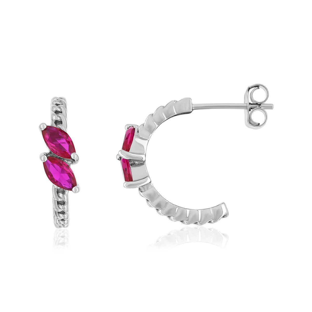 Boucles d'oreilles argent 925 et pierres synthétiques