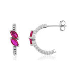 Boucles d'oreilles argent 925 et pierres synthétiques - vue 1