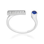 Bague argent 925 zirconias - vue 1