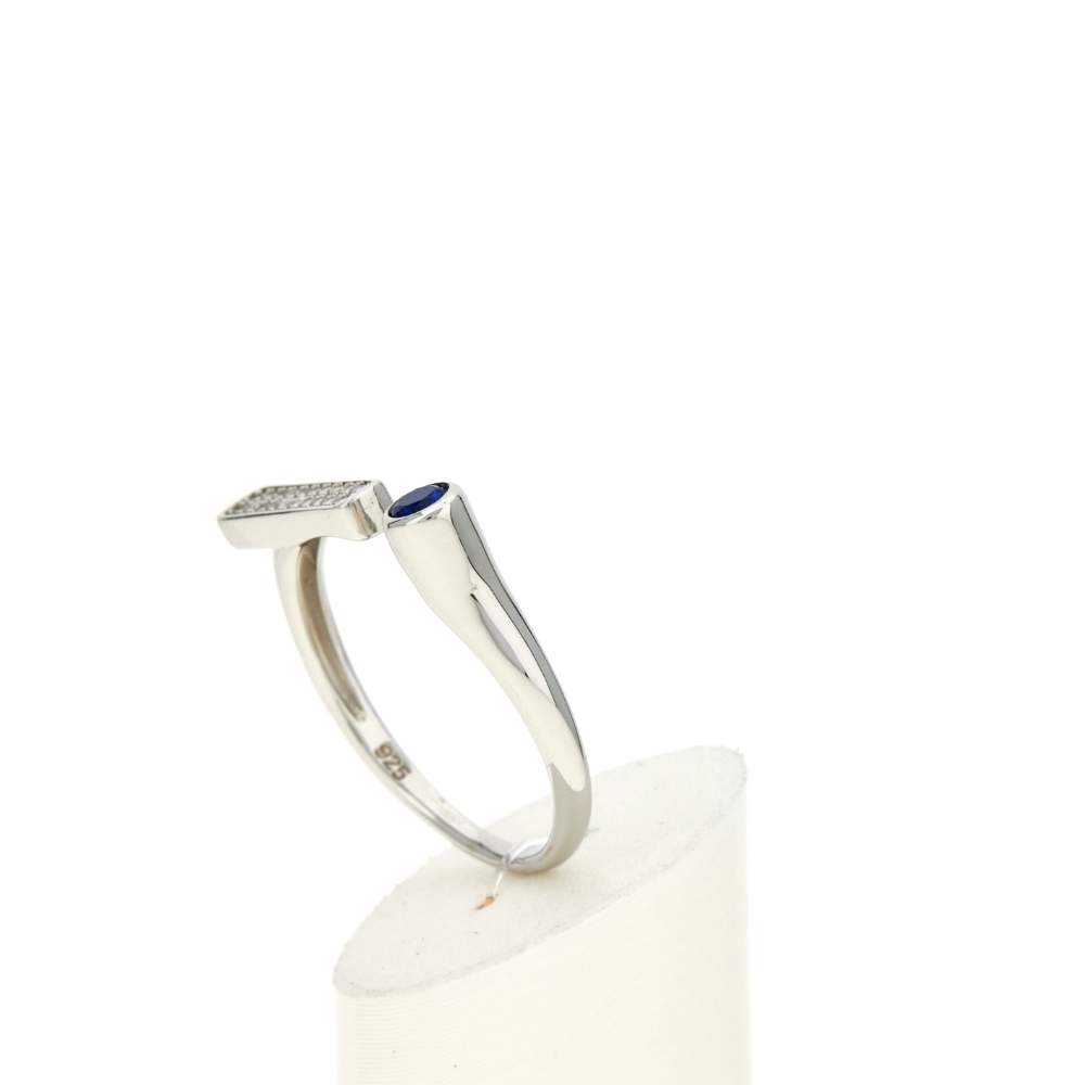 Bague argent 925 zirconias - vue 1