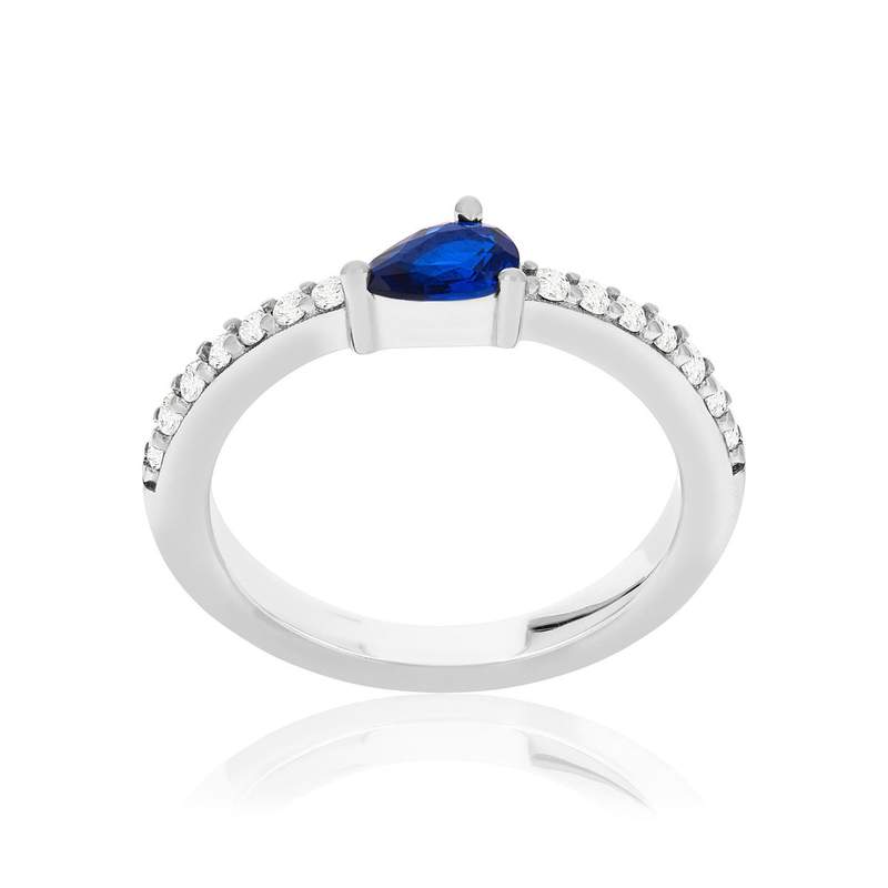 Bague argent 925 pierres imitation - vue 1