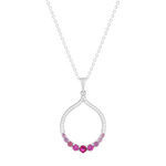 Collier argent 925 et pierres synthétiques 45cm - vue 1