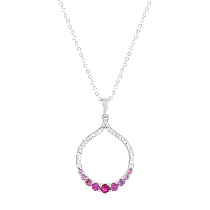 Collier argent 925 et pierres synthétiques 45cm - vue 1
