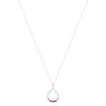 Collier argent 925 et pierres synthétiques 45cm - vue 2