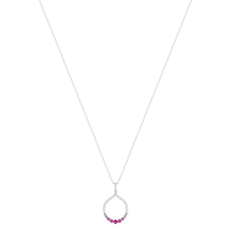 Collier argent 925 et pierres synthétiques 45cm - vue 2