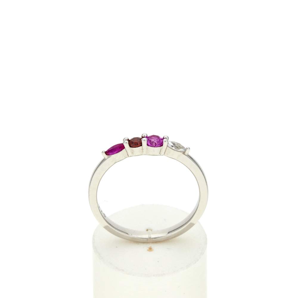 Bague argent 925 et pierres synthétiques - vue 1