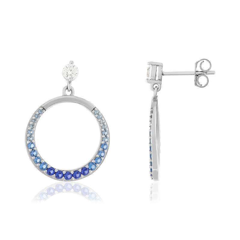 Boucles d'oreilles argent 925 et pierres synthétiques - vue 1