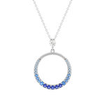 Collier argent 925 et pierres synthétiques 45cm - vue 1