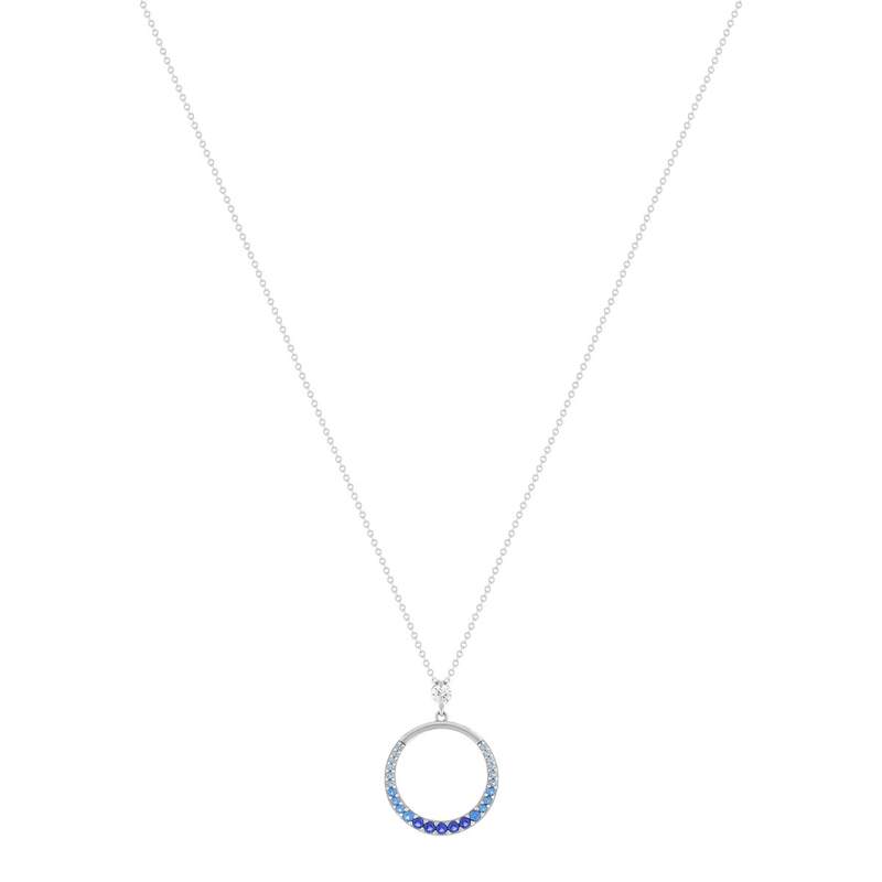 Collier argent 925 et pierres synthétiques 45cm - vue 2