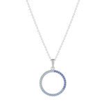 Collier argent 925 et pierres synthétiques 45cm - vue 1