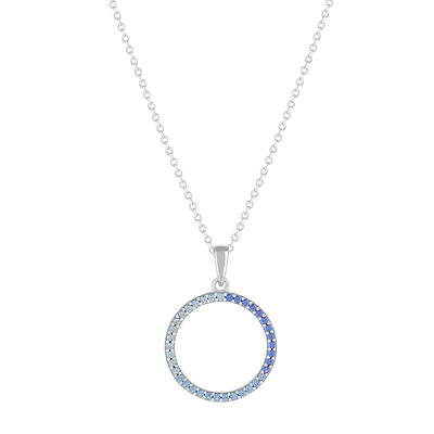 925 silver necklace with synthetic stones 45cm