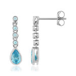 Boucles d'oreilles argent 925 et zirconias - vue 1