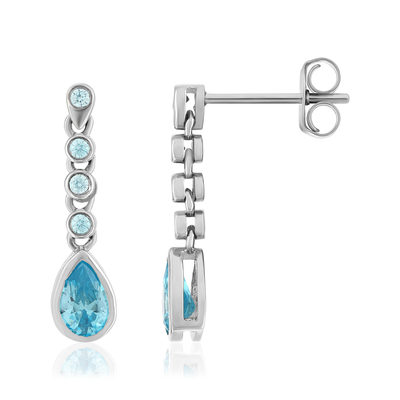 Boucles d'oreilles argent 925 et zirconias - vue 1