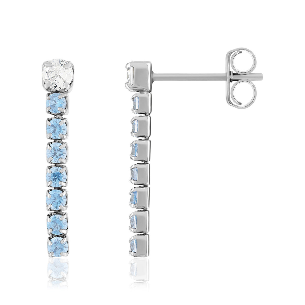 Boucles d'oreilles argent 925 et zirconias