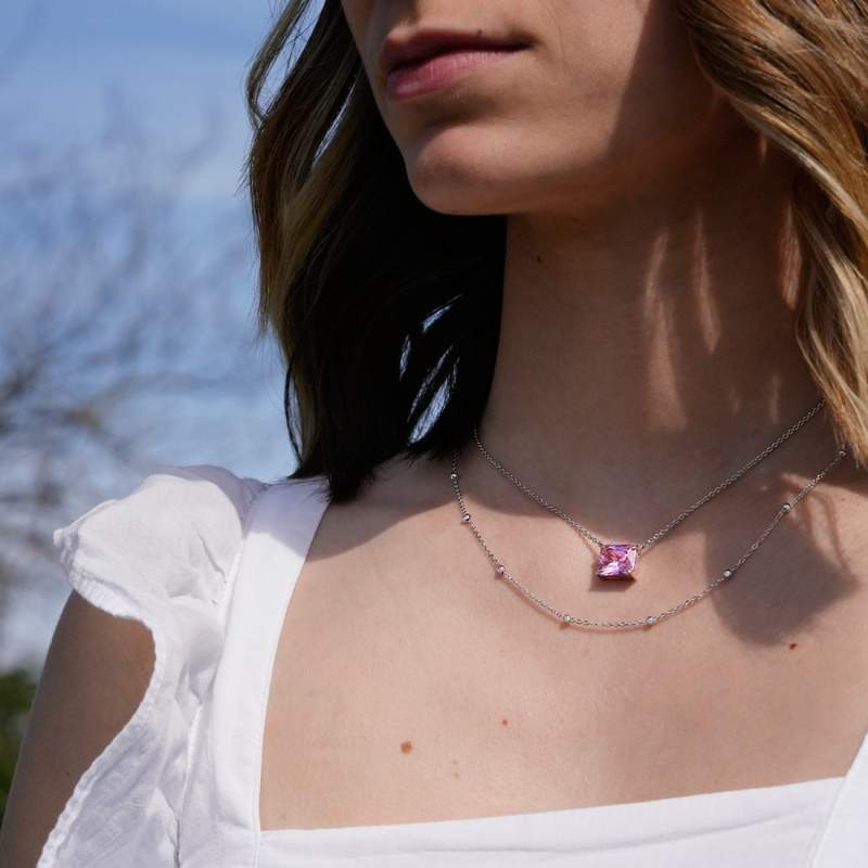 Collier argent 925 45cm - vue porté 1