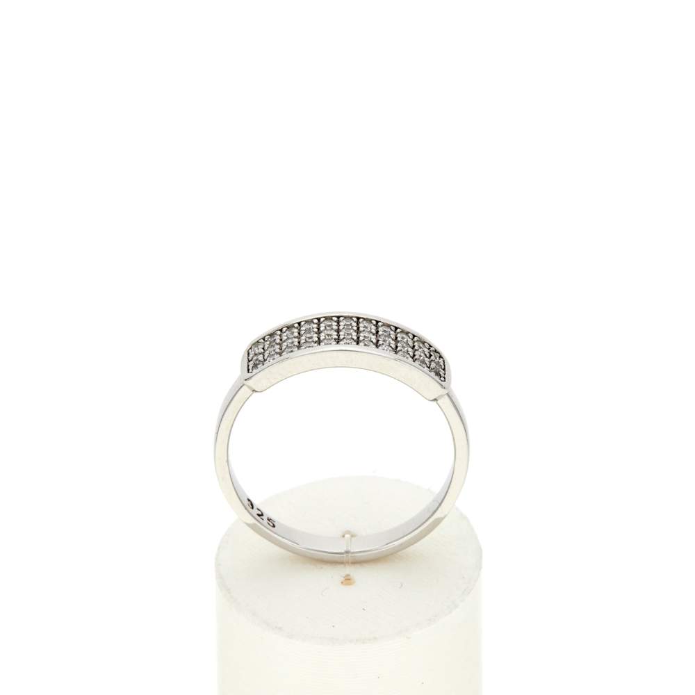Bague argent 925 et zirconias - vue 1
