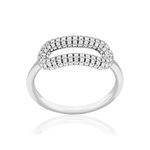 Bague argent 925 et zirconias - vue 1