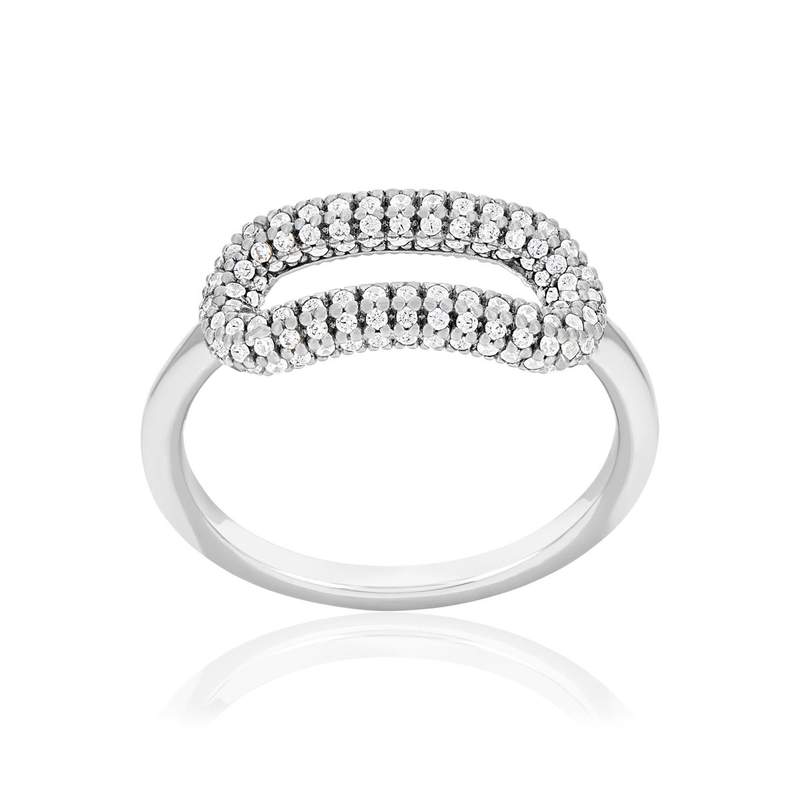 Bague argent 925 et zirconias - vue 1