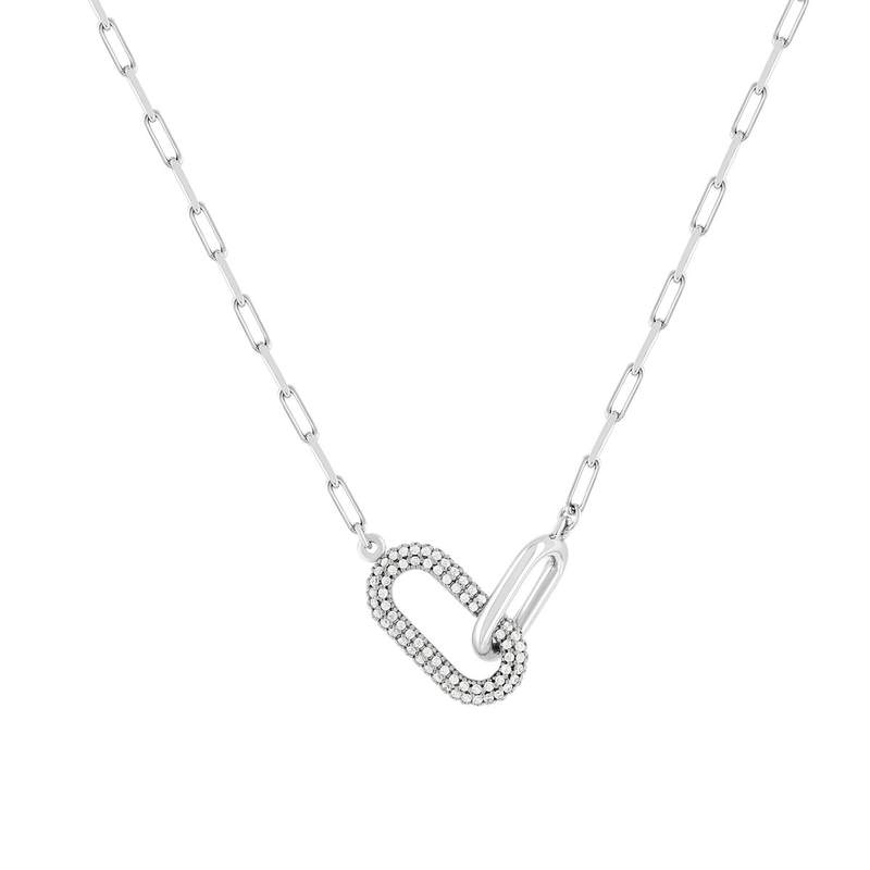 Collier argent 925 et zirconias 45cm - vue 1