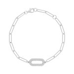 Bracelet argent 925 et zirconias 18.5cm - vue 1