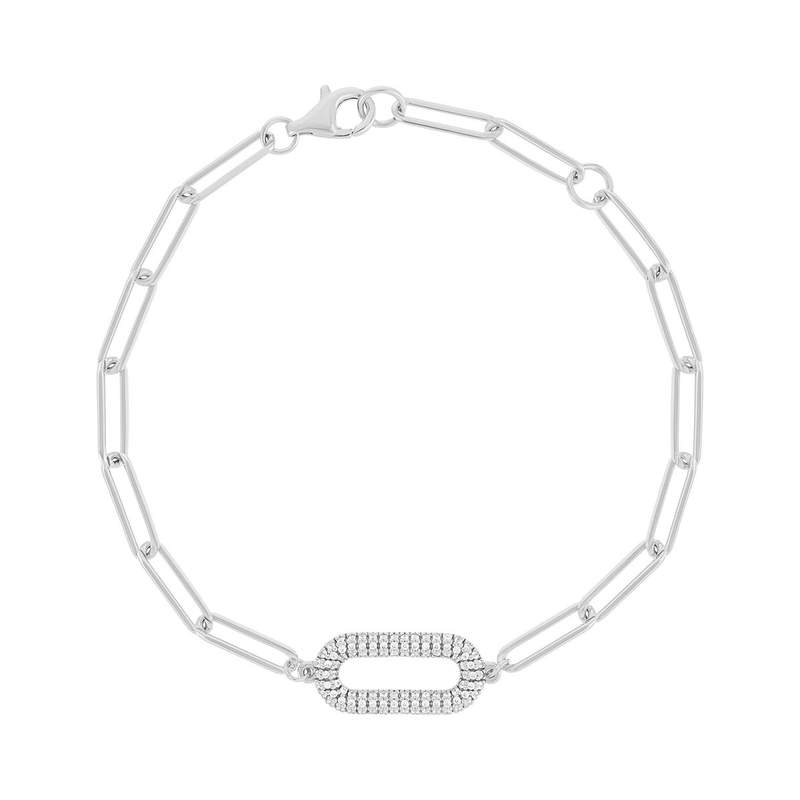 Bracelet argent 925 et zirconias 18.5cm - vue 1