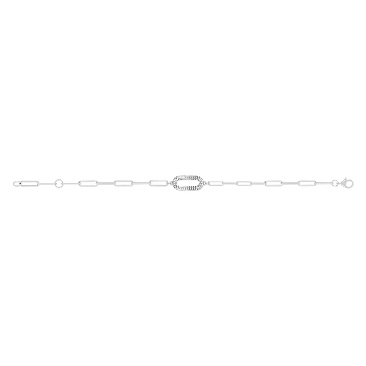 Bracelet argent 925 et zirconias 18.5cm - vue 2