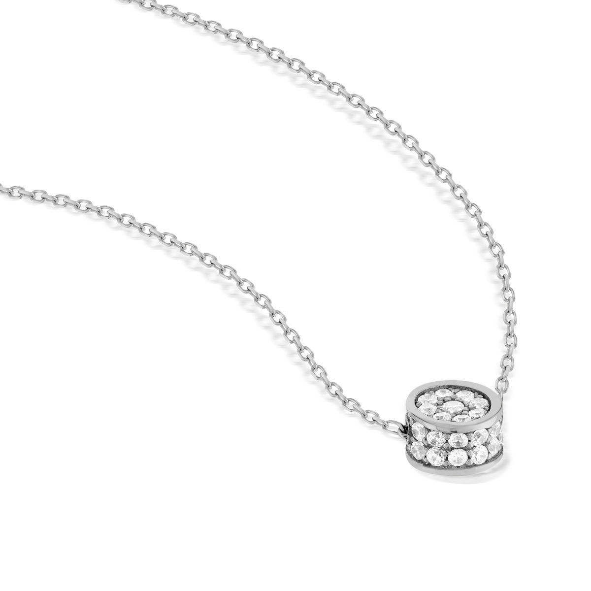 Collier argent 925 et zirconias 45cm - vue A