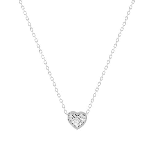 925 zilver en zirkonia's halsketting 45cm