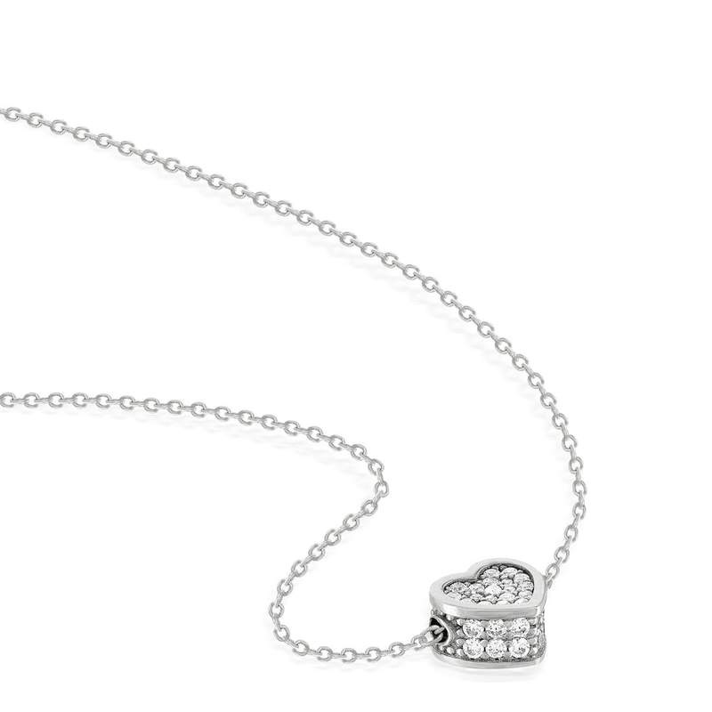 Collier argent 925 et zirconias 45cm - vue A