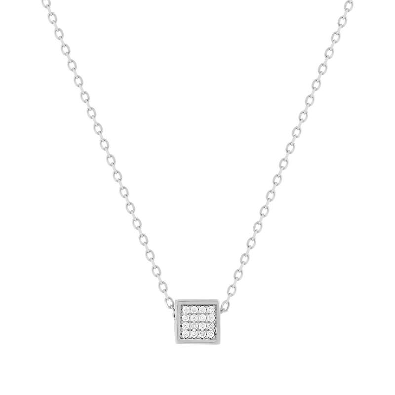 925 sterling silver necklace with zirconia stones, 45 cm - view 1