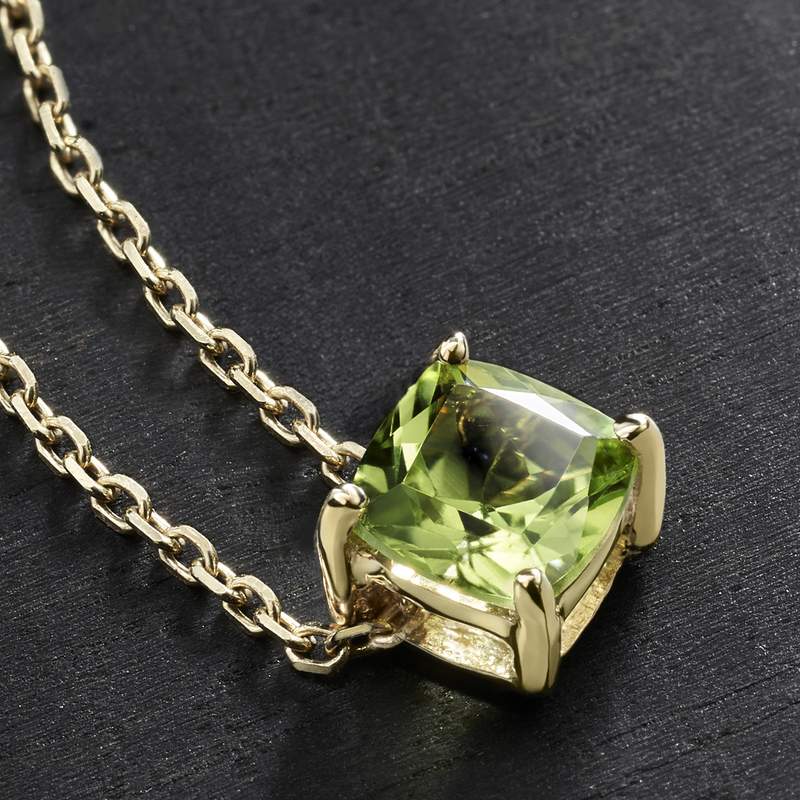 Collier or 375 jaune péridot 0.70ct 45cm - vue D1