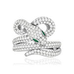 Bague argent 925 pierres synthétiques et zirconias motif serpent - vue 3