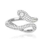 925 zilveren ring met slangenmotief en zirkonia's - afbeelding 3