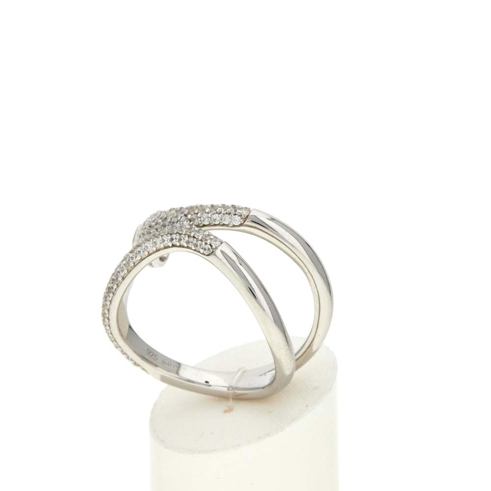 Bague argent 925 motif serpent et zirconias - vue 3